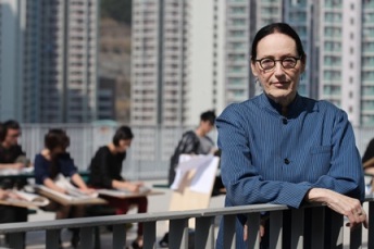 Portrait of professor Sheila Levrant de Bretteville, graphic designer and public artist from Yale University at Hong Kong Design Institute in Tseung Kwan O. 28OCT13